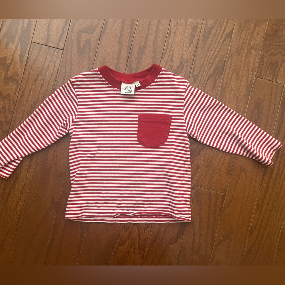 Luigi Kids Red and White Striped Long Sleeve